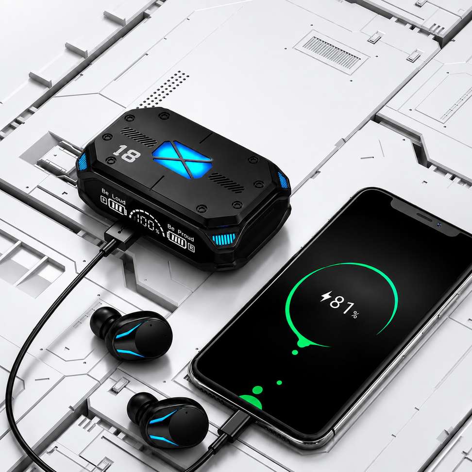 Shopsy Coracao 48Hrs TWS Earbuds with LED Display, Bluetooth Calling, - Image 4