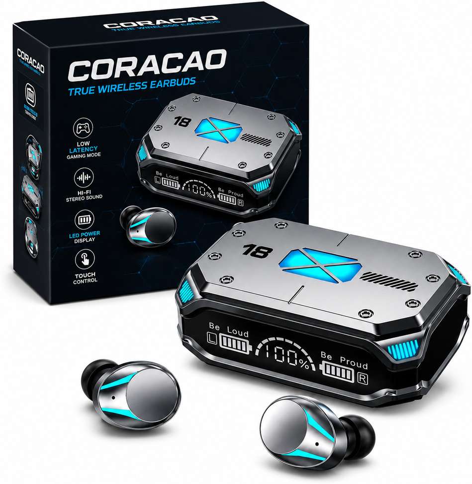 Shopsy Coracao 48Hrs TWS Earbuds with LED Display, Bluetooth Calling, - Image 2