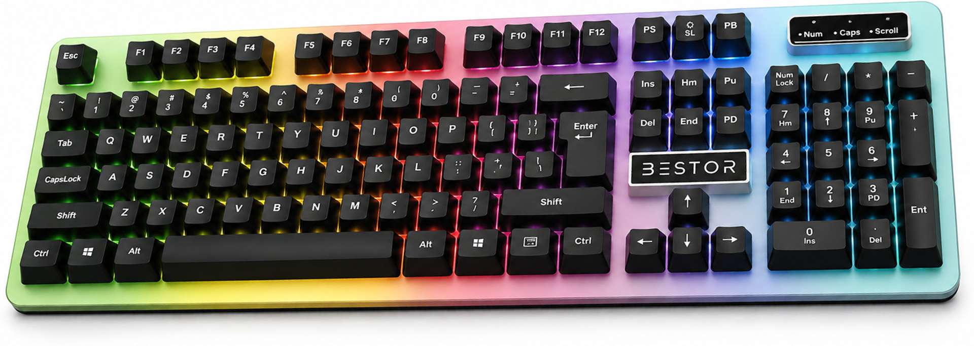 Bestor RGB Gaming Keyboard High-Precision Silent Keys Lightweight Design Plug & Play Wired USB Standard Gaming Keyboard Compatible with Desktop, Laptop - Bestor : Shopsy.in - Image 2
