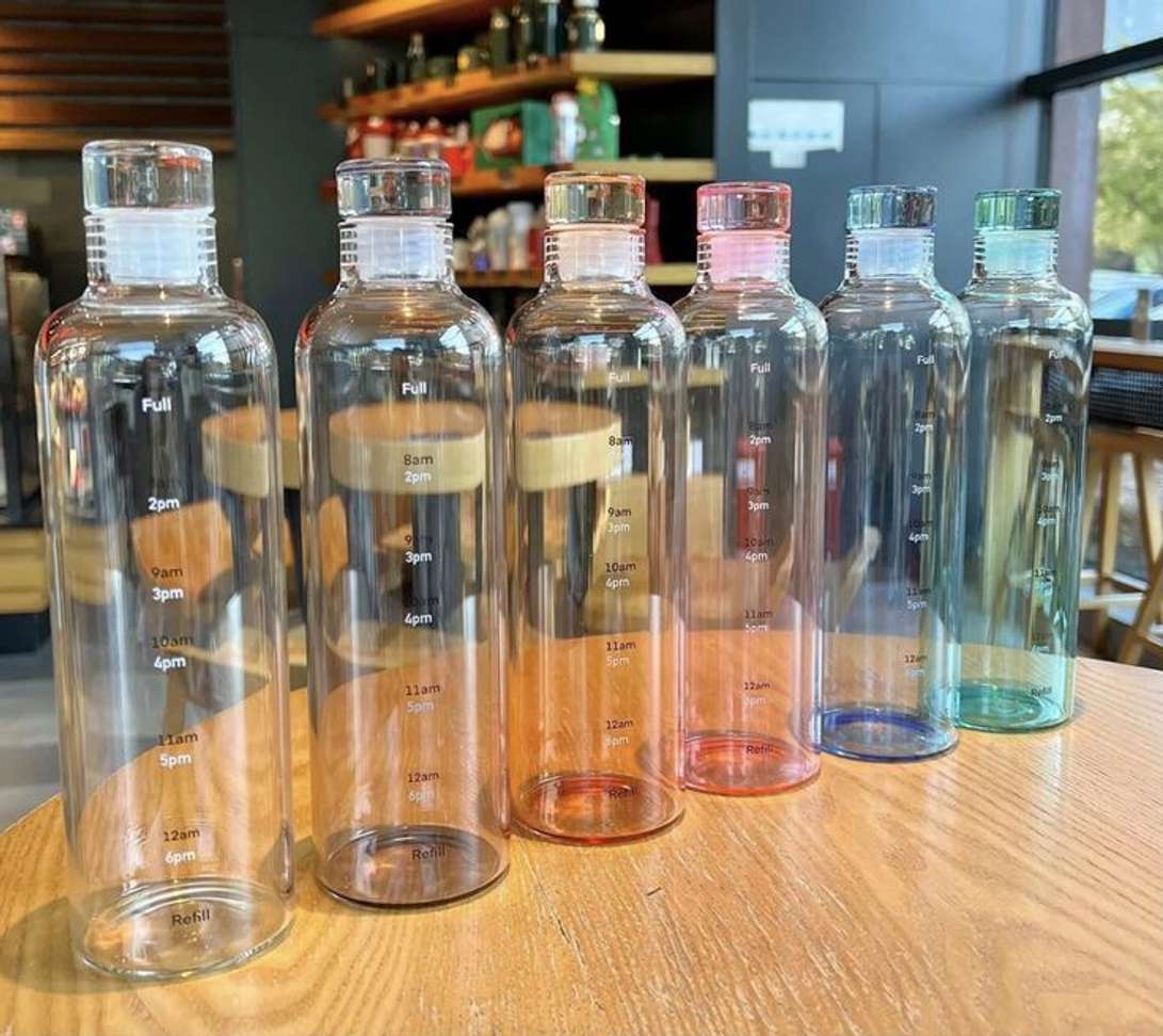 Shopsy Tap2kaart 500ml Borosilicate Glass Bottle with Hourly Time - Image 8