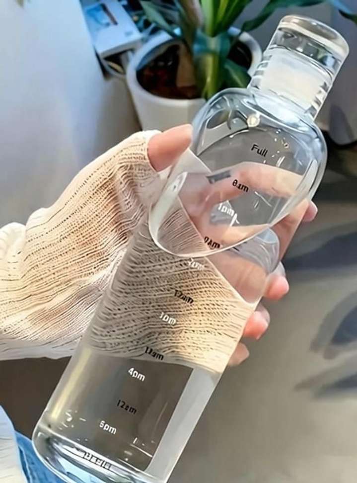 Shopsy Tap2kaart 500ml Borosilicate Glass Bottle with Hourly Time - Image 4