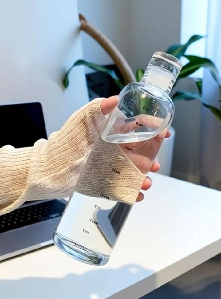 Shopsy Tap2kaart 500ml Borosilicate Glass Bottle with Hourly Time - Image 2