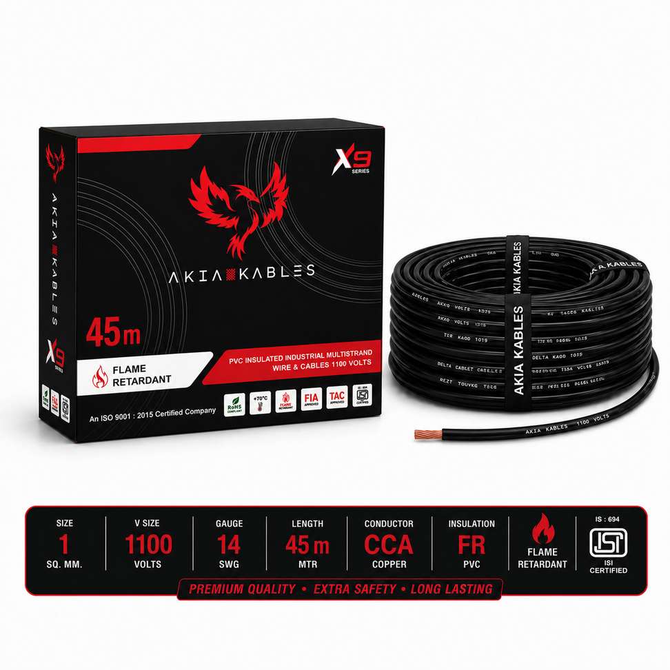 Shopsy AKIA KABLES Wire 45m CCA Copper FR PVC House Wire Black - Image 2