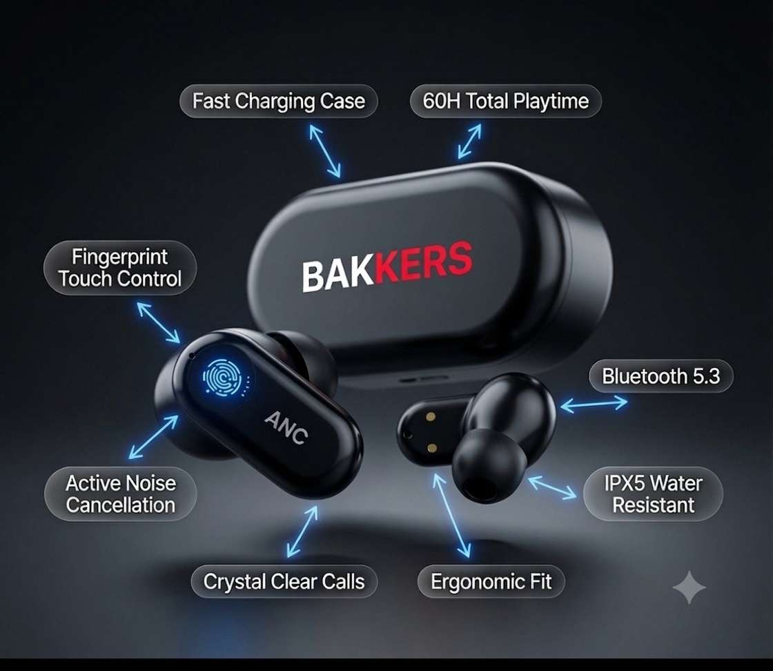 Shopsy BAKKERS MUSIC Latest Buds 2026 B67 True Wireless Earbuds - Image 2