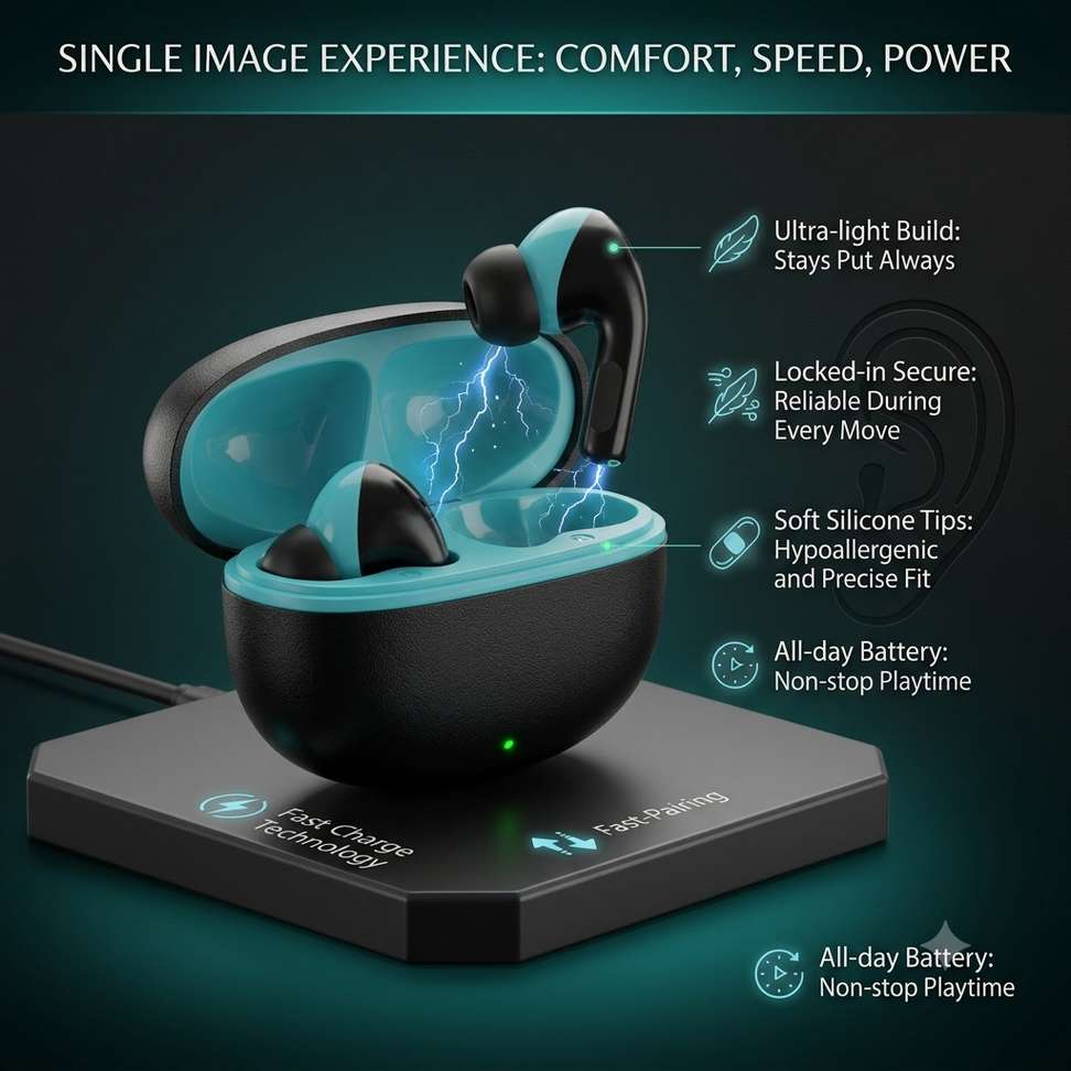 SKYPHR ANC - True Wireless Active Bluetooth Headphones, Earbuds, 30 Hours W.a84 Bluetooth Gaming Headset Price in India - Buy SKYPHR ANC - True Wireless Active Bluetooth Headphones, Earbuds, 30 Hours W.a84 Bluetooth Gaming Headset online at Shopsy.in - Image 2