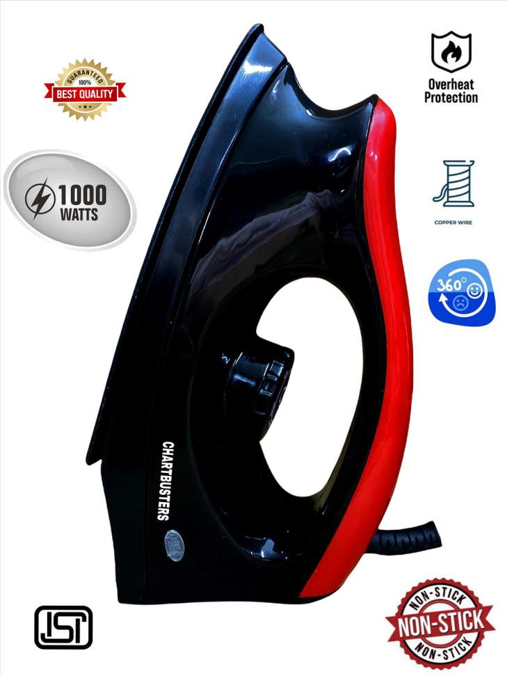 Chartbusters 1000-Watt Iron | Safety-Packed Iron with Quick,Uniform Heating | 2-year Warranty 1000 W Dry Iron Price in India - Buy Chartbusters 1000-Watt Iron | Safety-Packed Iron with Quick,Uniform Heating | 2-year Warranty 1000 W Dry Iron online at Shopsy.in - Image 7