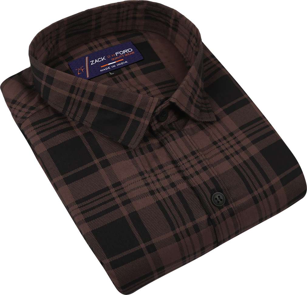 Liza Martin Men Checkered Formal Brown Shirt Price in India - Buy Liza Martin Men Checkered Formal Brown Shirt online at Shopsy.in - Image 4