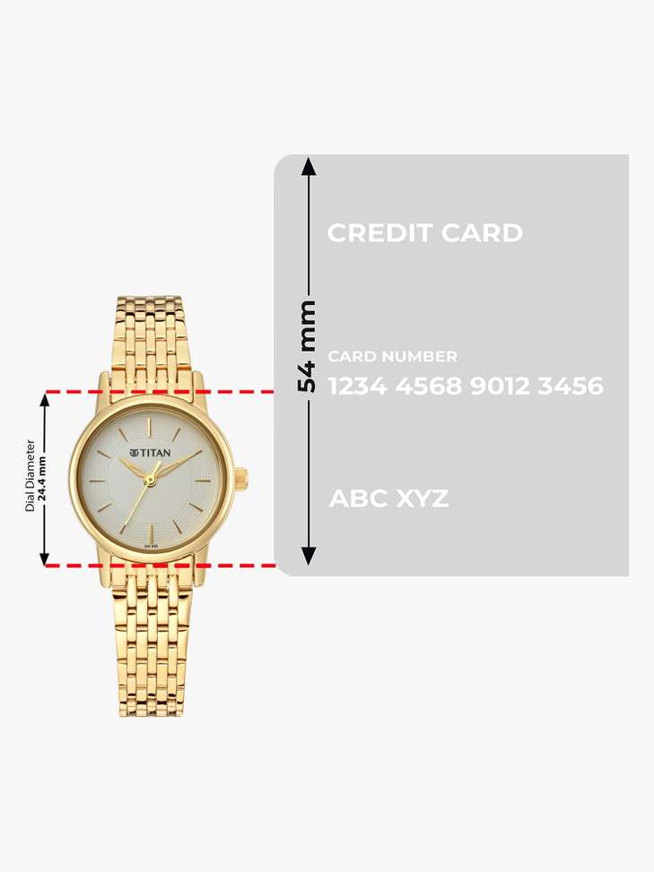 Titan Titan Quartz White Dial Gold Metal Strap Analog Watch - For Women - Buy Titan Titan Quartz White Dial Gold Metal Strap Analog Watch - For Women NT2593YM02,NU2593YM02 Online at Best Prices in India | Shopsy.in - Image 5