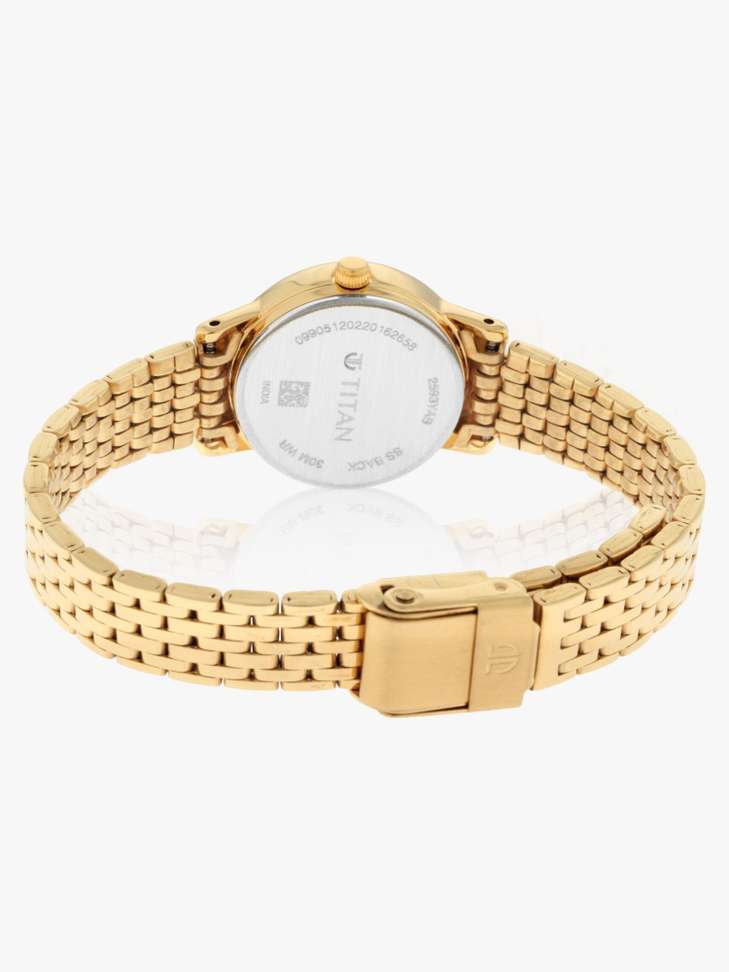 Titan Titan Quartz White Dial Gold Metal Strap Analog Watch - For Women - Buy Titan Titan Quartz White Dial Gold Metal Strap Analog Watch - For Women NT2593YM02,NU2593YM02 Online at Best Prices in India | Shopsy.in - Image 6
