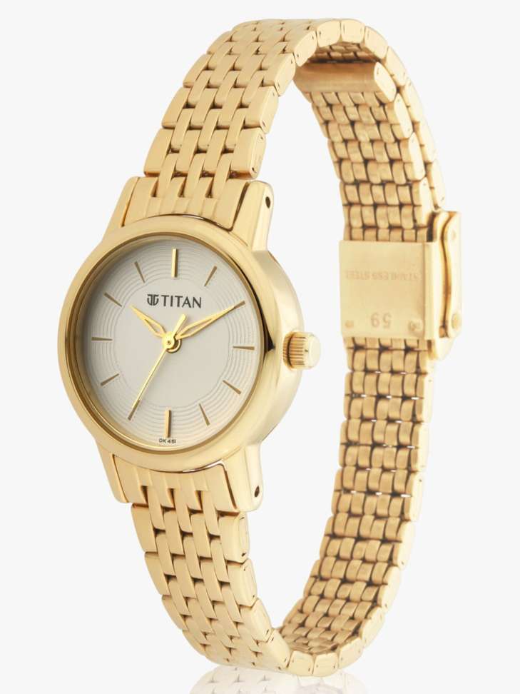 Titan Titan Quartz White Dial Gold Metal Strap Analog Watch - For Women - Buy Titan Titan Quartz White Dial Gold Metal Strap Analog Watch - For Women NT2593YM02,NU2593YM02 Online at Best Prices in India | Shopsy.in - Image 8