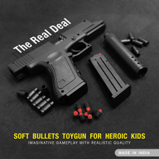 GEX Kids Toy Gun| Soft Bullets Pistol | Pull Back Action Ejecting