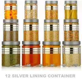 Pack of 12 Plastic Cookie Jar 270 ml, 665 ml, 1240 ml MILTON