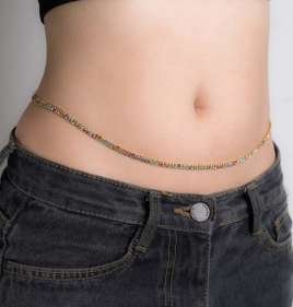 Gold Plated Flipkart Belly Chain Adjustable Size Body Waist Hip
