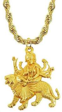 Maa Durga Shero Wali Mata Ji Locket Chain Gold Plated Alloy Price
