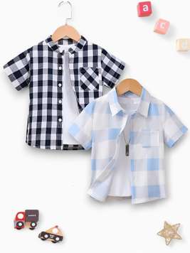 Baby Boys Printed Festive Black, White Shirt Price in India Buy - Main Image