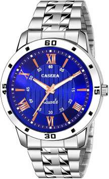 B9036 Steel Chain Blue Watch And WaterResistant Chain HandsWatch