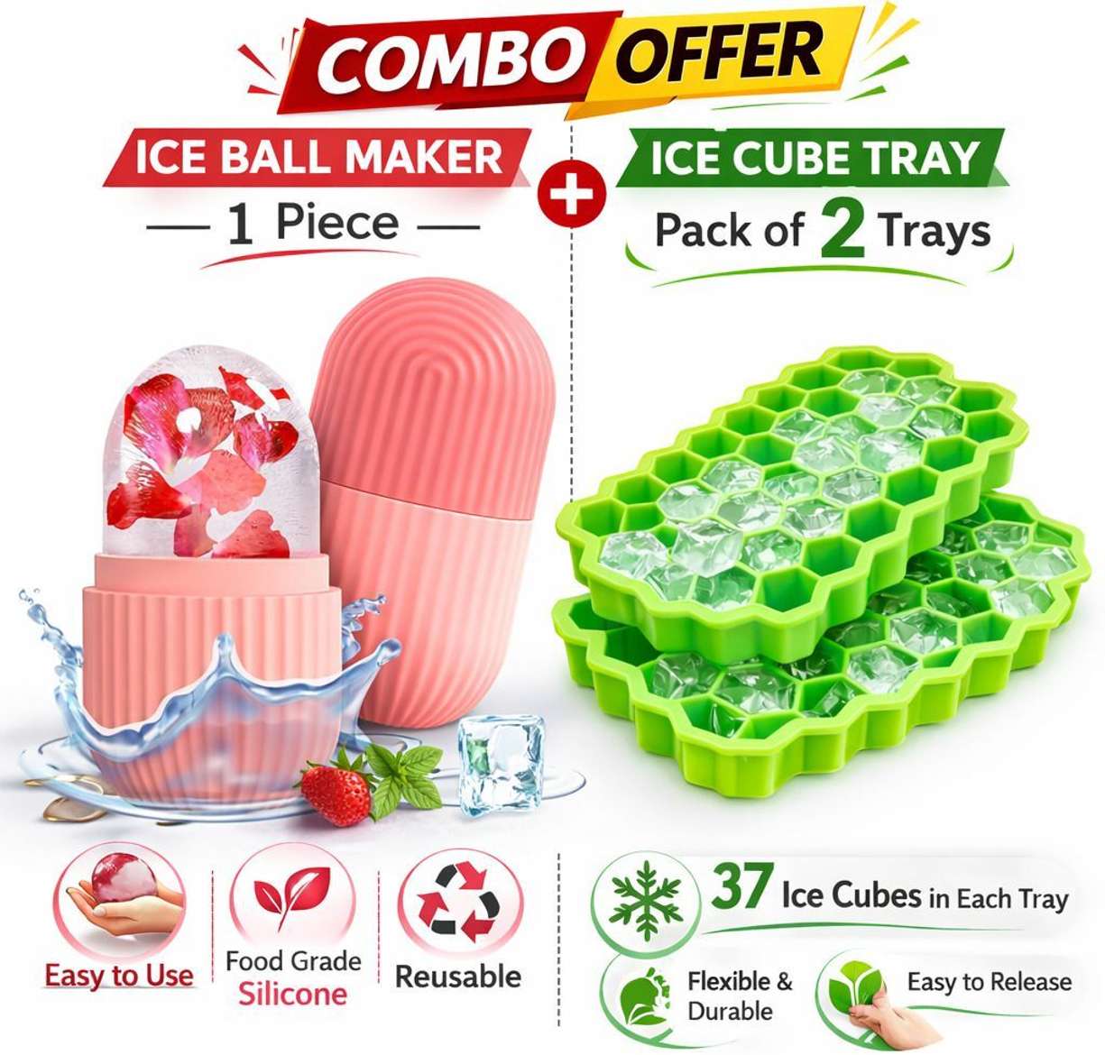 Reshapee Ice Cube Tray Face Roller Combo