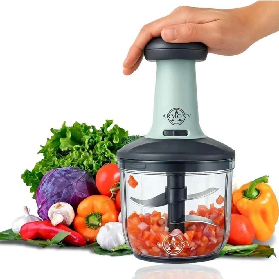 Armony by Generic Hand Push 650ML with 3 Stainless Steel Blades Vegetable & Fruit Chopper Price in India - Buy Armony by Generic Hand Push 650ML with 3 Stainless Steel Blades Vegetable & Fruit Chopper online at Shopsy.in - Image 2