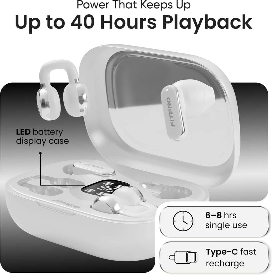 Shopsy Fitpro Q10 Sport Earhook TWS Earbuds Bluetooth 5.4 - Image 6