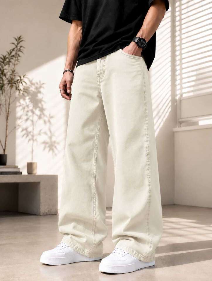 NOORI Baggy Fit Men Beige Jeans - Buy NOORI Baggy Fit Men Beige Jeans Online at Best Prices in India | Shopsy.in - Image 5