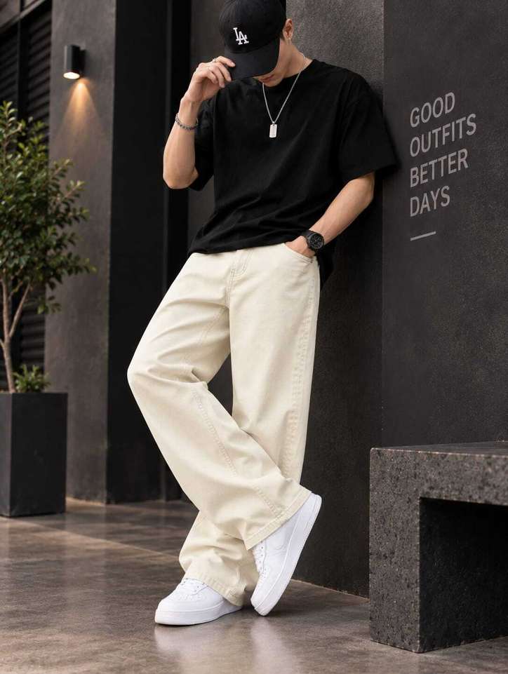 NOORI Baggy Fit Men Beige Jeans - Buy NOORI Baggy Fit Men Beige Jeans Online at Best Prices in India | Shopsy.in - Image 6