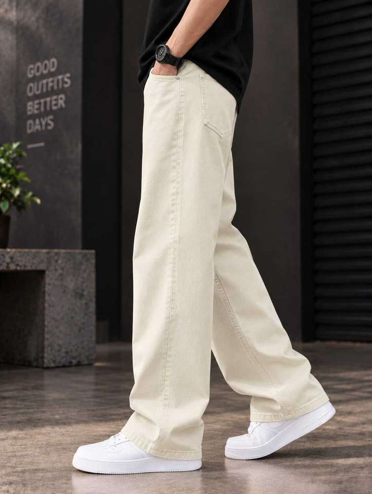 NOORI Baggy Fit Men Beige Jeans - Buy NOORI Baggy Fit Men Beige Jeans Online at Best Prices in India | Shopsy.in - Image 4