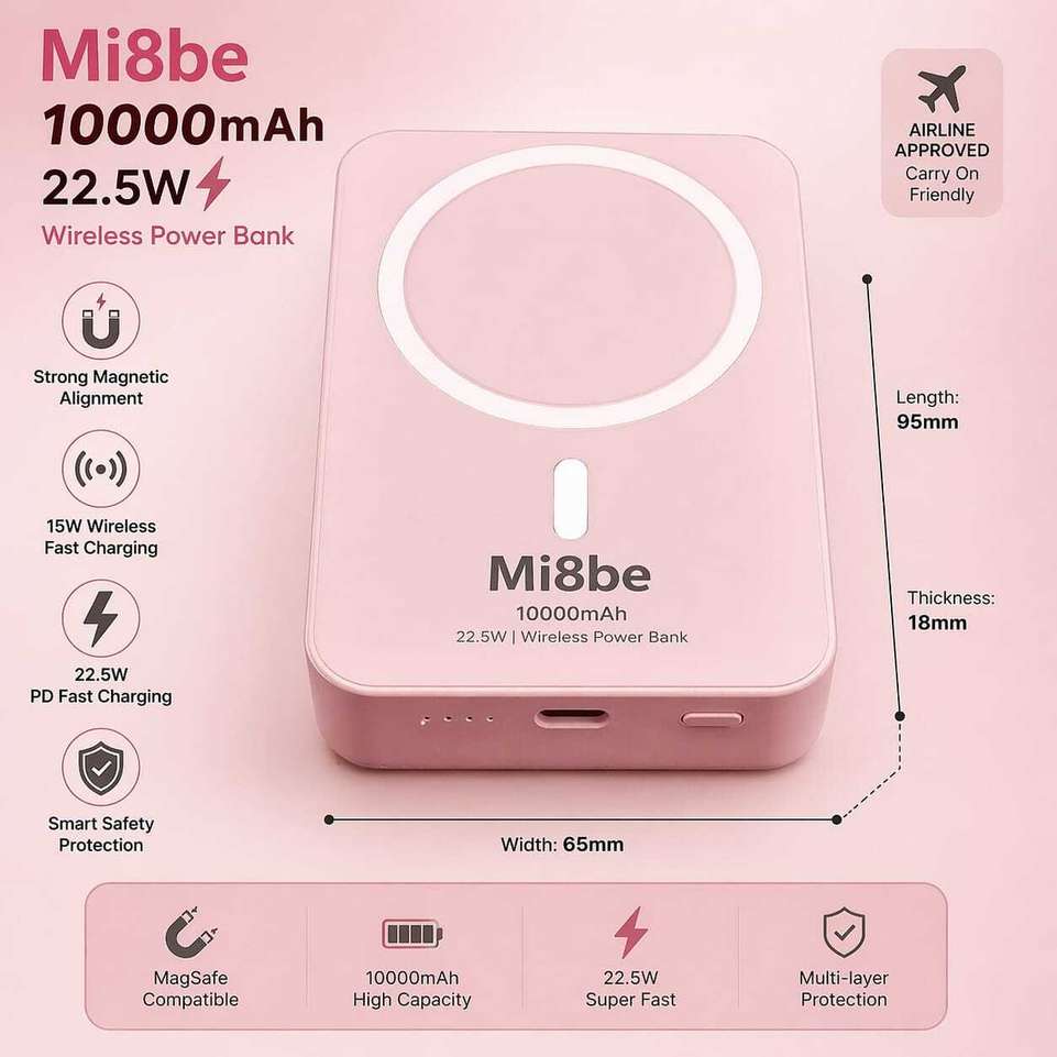 Shopsy Mi8be 10000 mAh Wireless Power Bank 22.5W - Image 4