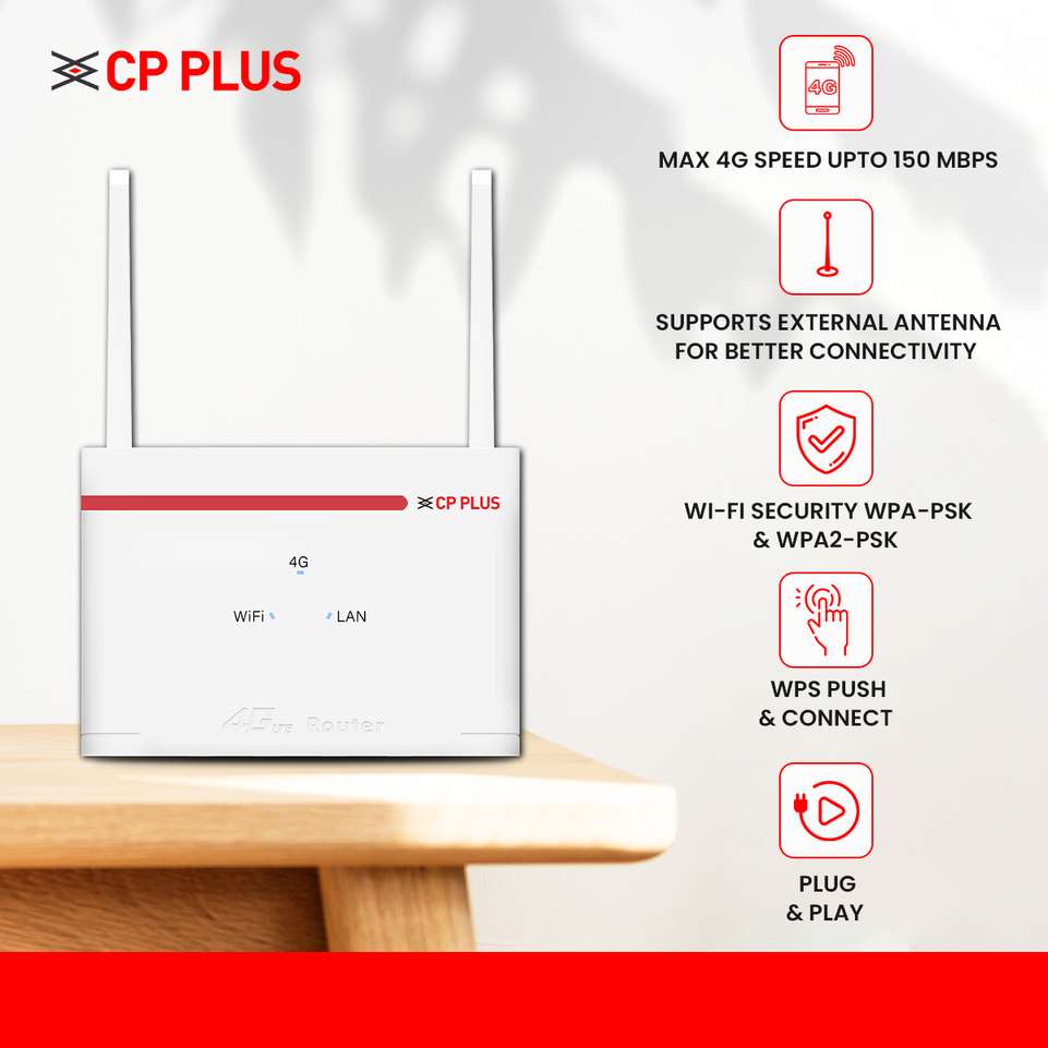 CP PLUS CP-XR-DE21-S-V2 WiFi-6 Compatible 5G Sim Connect with DVR/NVR/WiFi Camera 4G Router 2.4 GHz 150 Mbps Wifi Speed Dual Band External Antenna Ethernet (Cable Broadband), MiFi (Sim Based) - CP PLUS : Shopsy.in - Image 3