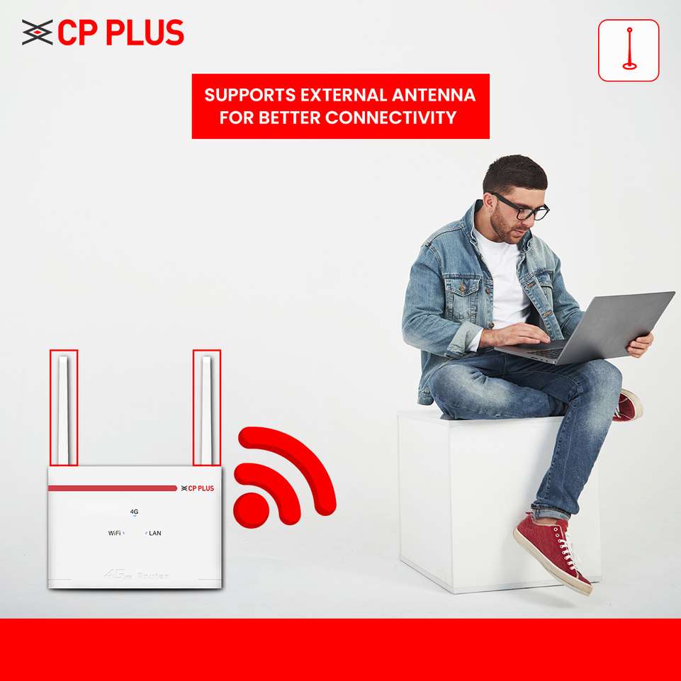 CP PLUS CP-XR-DE21-S-V2 WiFi-6 Compatible 5G Sim Connect with DVR/NVR/WiFi Camera 4G Router 2.4 GHz 150 Mbps Wifi Speed Dual Band External Antenna Ethernet (Cable Broadband), MiFi (Sim Based) - CP PLUS : Shopsy.in - Image 5