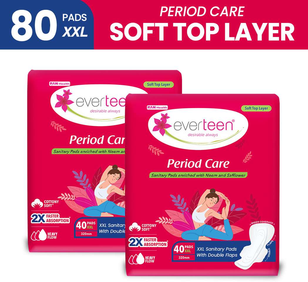 everteen Period Care XXL Soft with Neem-Safflower - (40 Pads Each) Sanitary Pad | Buy Women Hygiene products online in India | Shopsy.in - Image 2