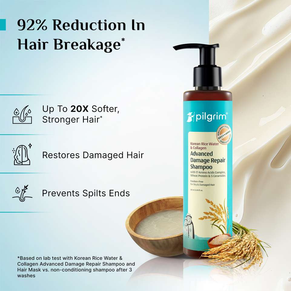 Shopsy Pilgrim Korean Rice Water Damage Repair Shampoo 200ml - Image 4