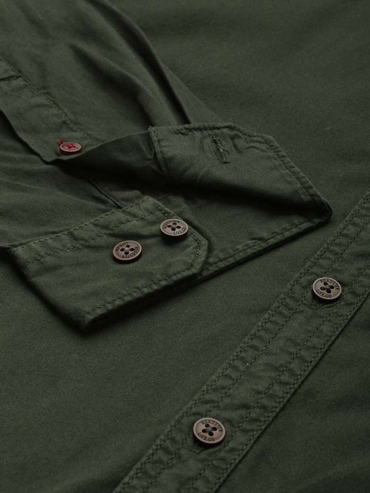 Roadster Men Solid Casual Green Shirt - Buy Roadster Men Solid Casual Green Shirt Online at Best Prices in India | Shopsy.in - Image 4