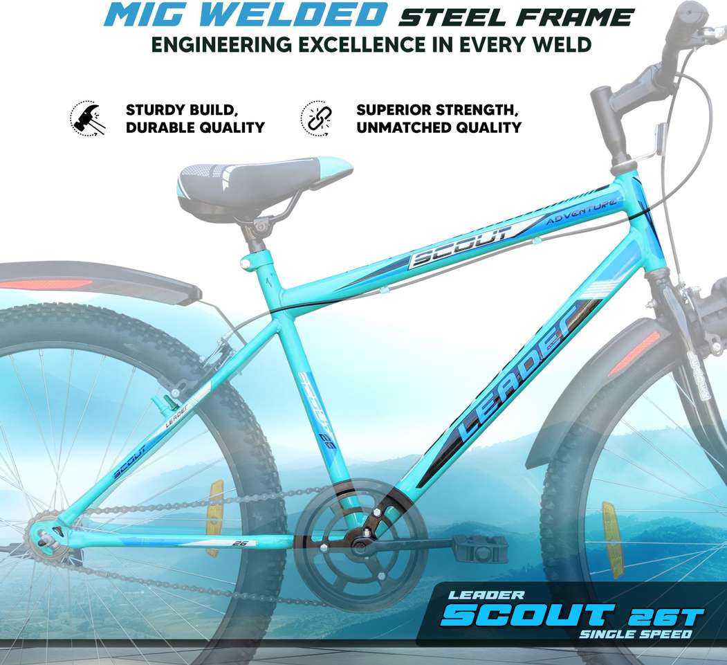 LEADER Scout 26T SEA Blue BLACK for Ride 26 T Mountain Cycle Price in India - Buy LEADER Scout 26T SEA Blue BLACK for Ride 26 T Mountain Cycle online at Shopsy.in - Image 5