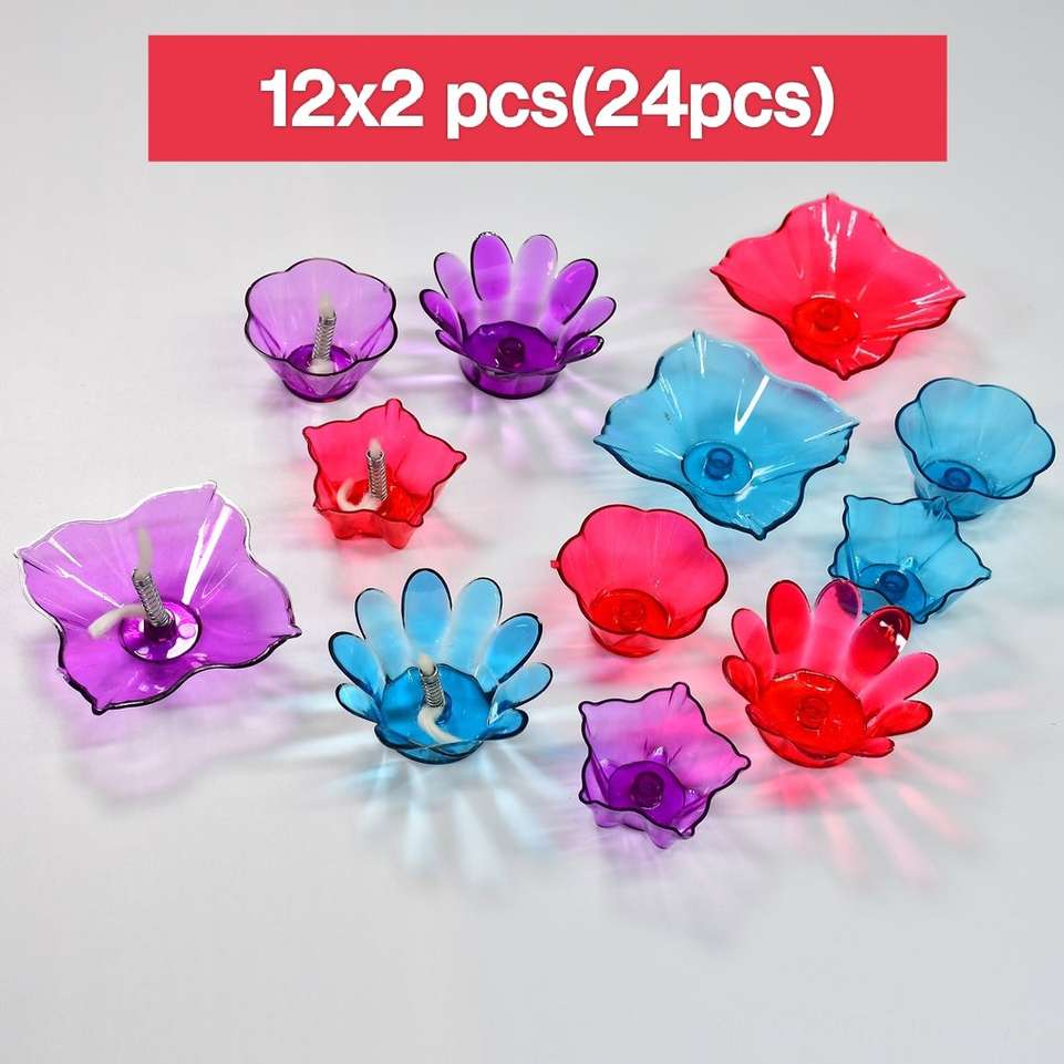 Shopsy Shreejin Plastic Table Diya Set (Pack of 24) - Image 2