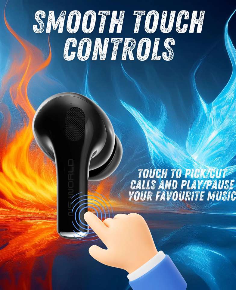 NS WORLD Thunderbuds V3 | Deep Bass | Large Battery headphone | Touch Earbuds & Airbuds Bluetooth Headset Price in India - Buy NS WORLD Thunderbuds V3 | Deep Bass | Large Battery headphone | Touch Earbuds & Airbuds Bluetooth Headset online at Shopsy.in - Image 4