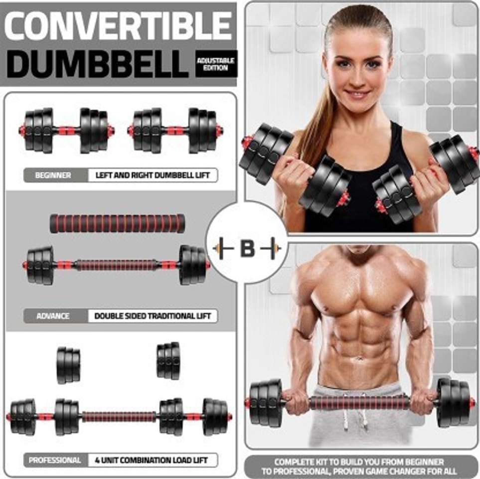 Shopsy COGNANT FITNESS 12KG Dumbbell Set with Connector Rod 3 kg - Image 2