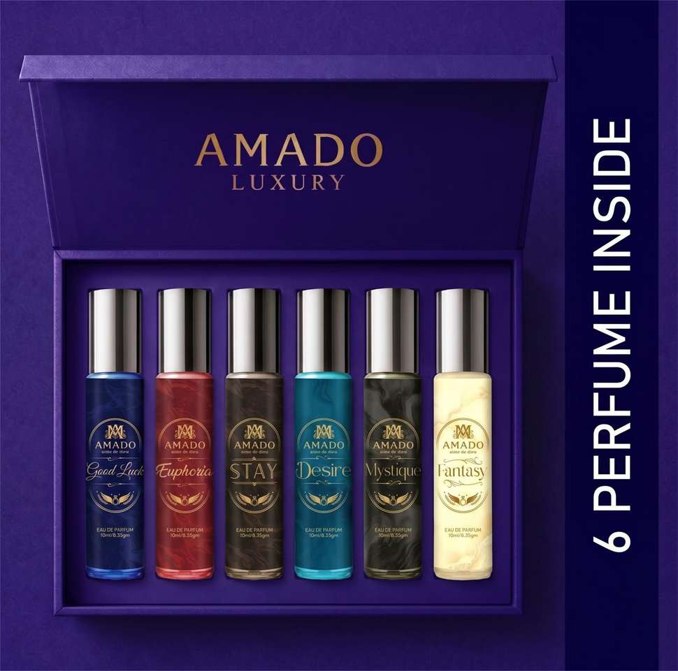 Amado Pack of 6 Designer Long Lasting Fragrances - 10ml Each | Signature Collection Eau de Parfum - 60 ml Price in India - Buy Amado Pack of 6 Designer Long Lasting Fragrances - 10ml Each | Signature Collection Eau de Parfum - 60 ml online at Shopsy.in - Image 2