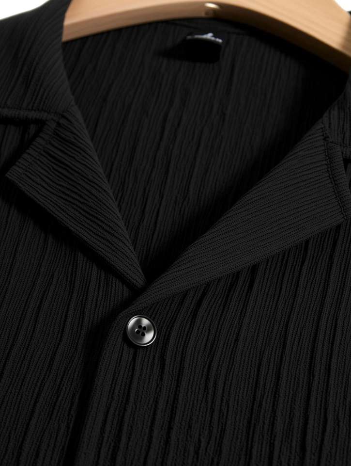 VRLOOKS Men Self Design Casual Black, Cream Shirt Price in India - Buy VRLOOKS Men Self Design Casual Black, Cream Shirt online at Shopsy.in - Image 5