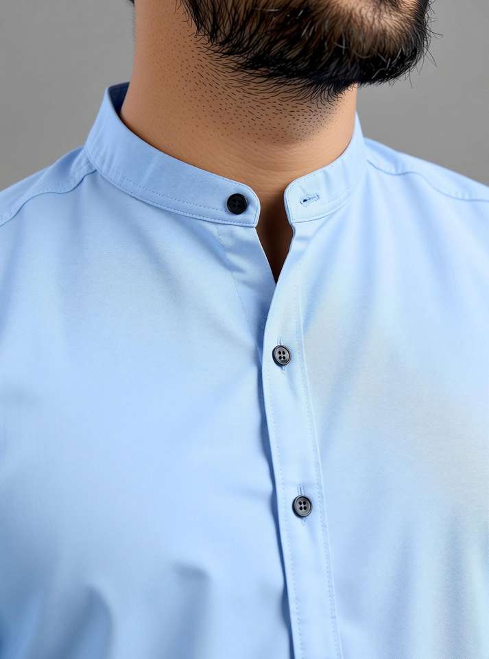 Shopsy RAHUL LOOK Men Solid Casual Light Blue Shirt - Image 4