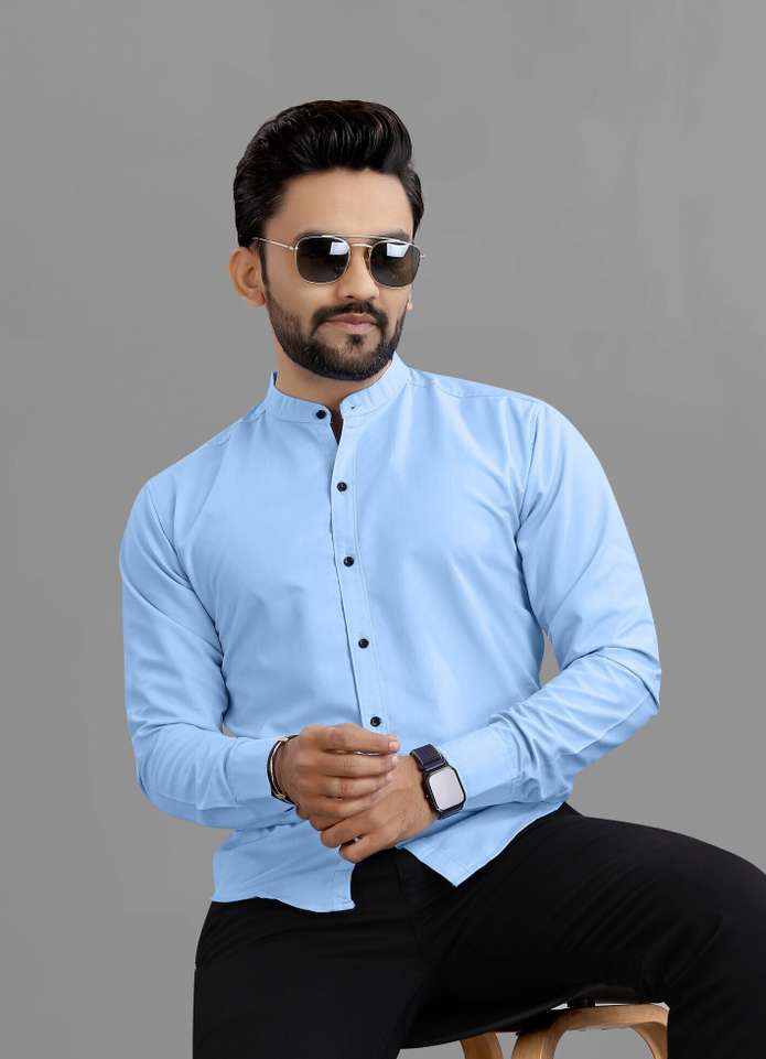 Shopsy RAHUL LOOK Men Solid Casual Light Blue Shirt - Image 5