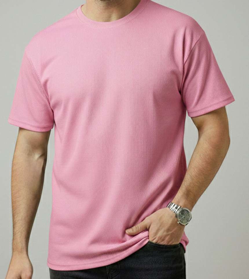 Shopsy Fashion Globe Textured Men Pink, Green T-Shirt - Image 4