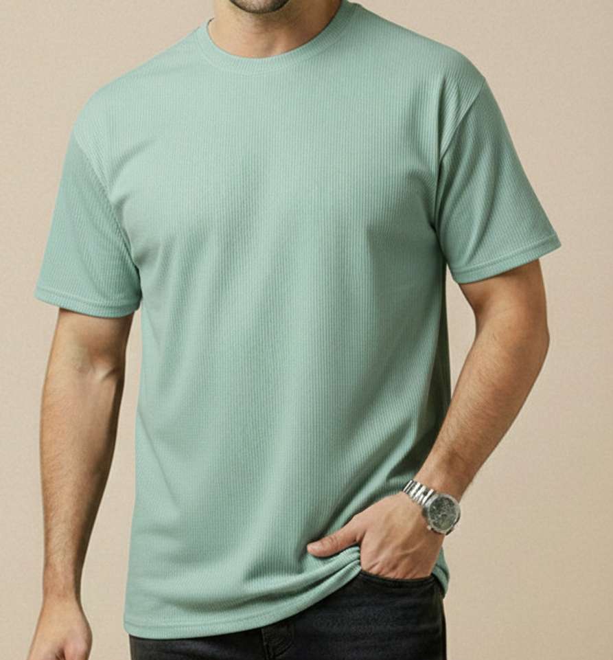 Shopsy Fashion Globe Textured Men Pink, Green T-Shirt - Image 5