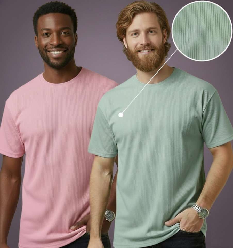Shopsy Fashion Globe Textured Men Pink, Green T-Shirt - Image 3