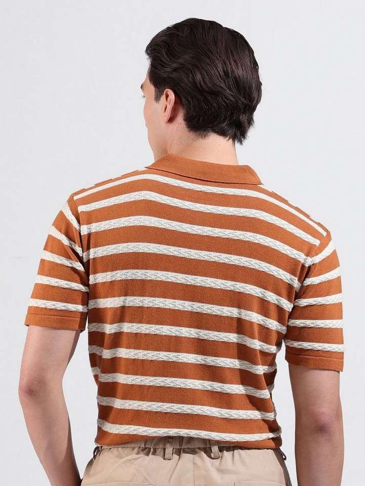 The Indian Garage Co. Self Design Men Polo Neck Brown T-Shirt - Buy The Indian Garage Co. Self Design Men Polo Neck Brown T-Shirt Online at Best Prices in India | Shopsy.in - Image 5