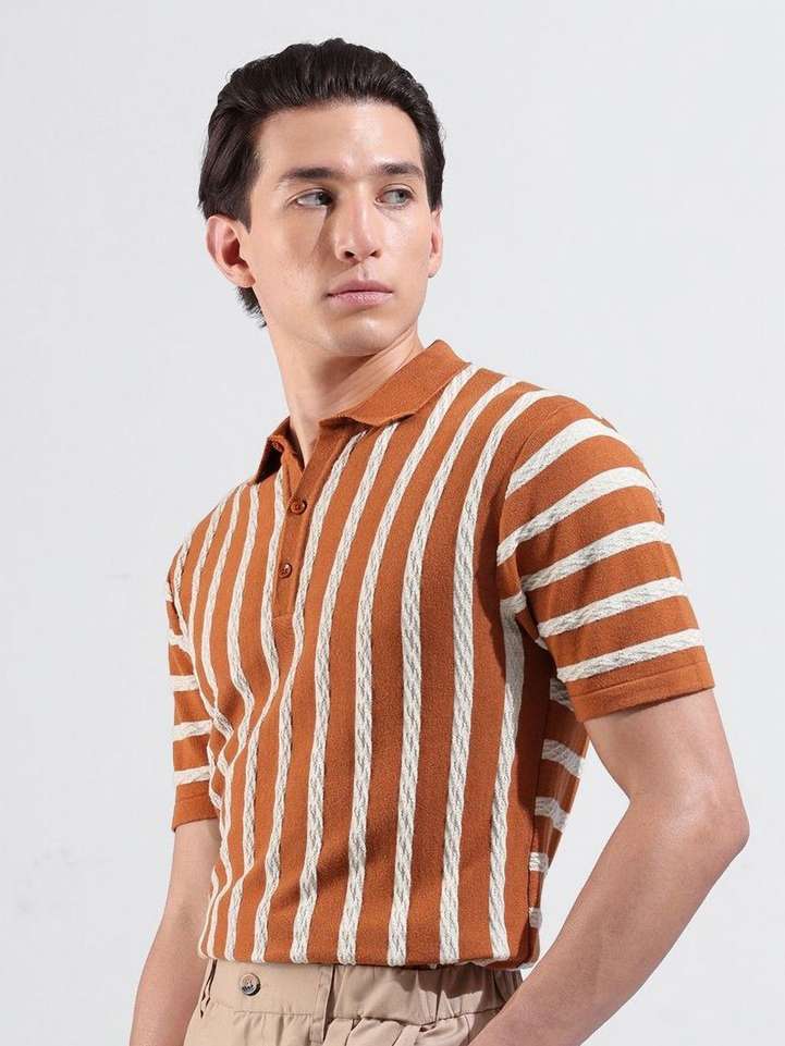 The Indian Garage Co. Self Design Men Polo Neck Brown T-Shirt - Buy The Indian Garage Co. Self Design Men Polo Neck Brown T-Shirt Online at Best Prices in India | Shopsy.in - Image 4