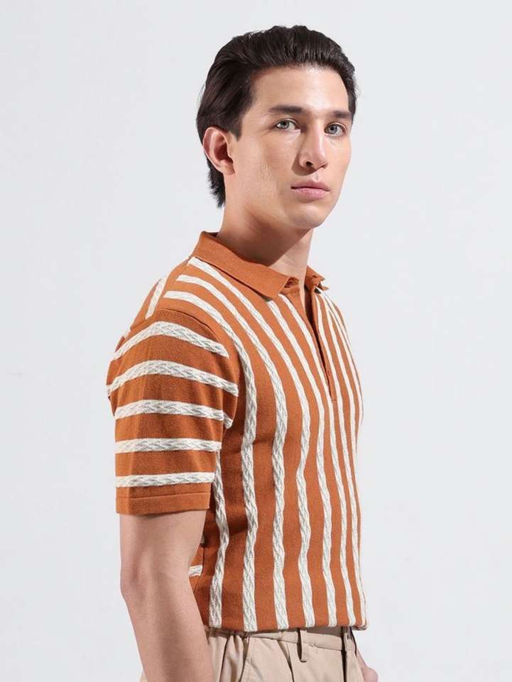 The Indian Garage Co. Self Design Men Polo Neck Brown T-Shirt - Buy The Indian Garage Co. Self Design Men Polo Neck Brown T-Shirt Online at Best Prices in India | Shopsy.in - Image 6