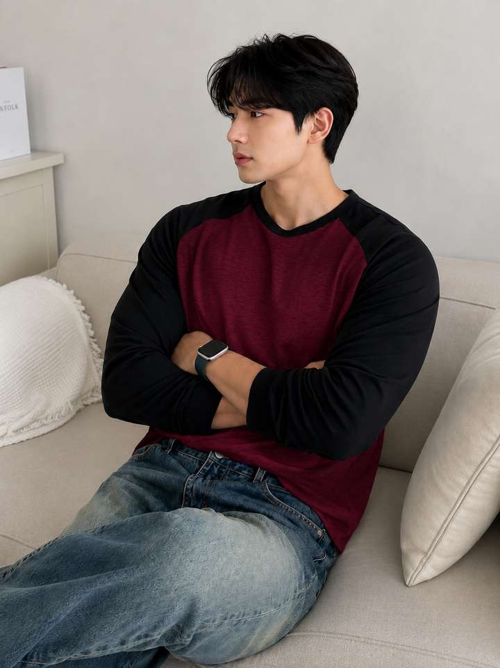 Wrodss Colorblock Men Round Neck Black, Maroon T-Shirt - Buy Wrodss Colorblock Men Round Neck Black, Maroon T-Shirt Online at Best Prices in India | Shopsy.in - Image 4