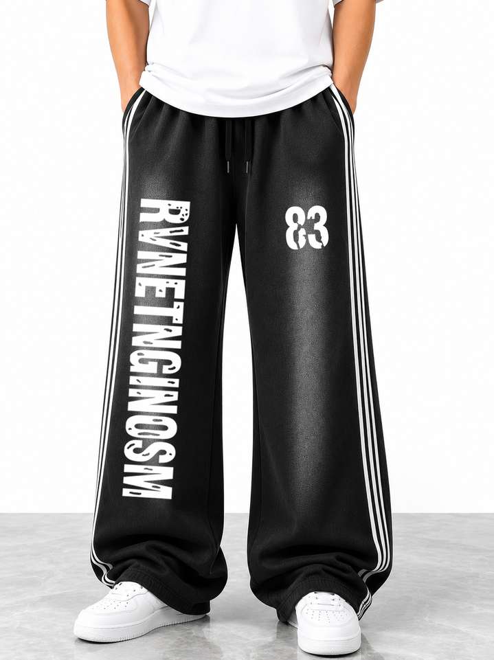 RESERVE EDITION Graphic Print Men Black Track Pants - Buy RESERVE EDITION Graphic Print Men Black Track Pants Online at Best Prices in India | Shopsy.in - Image 2