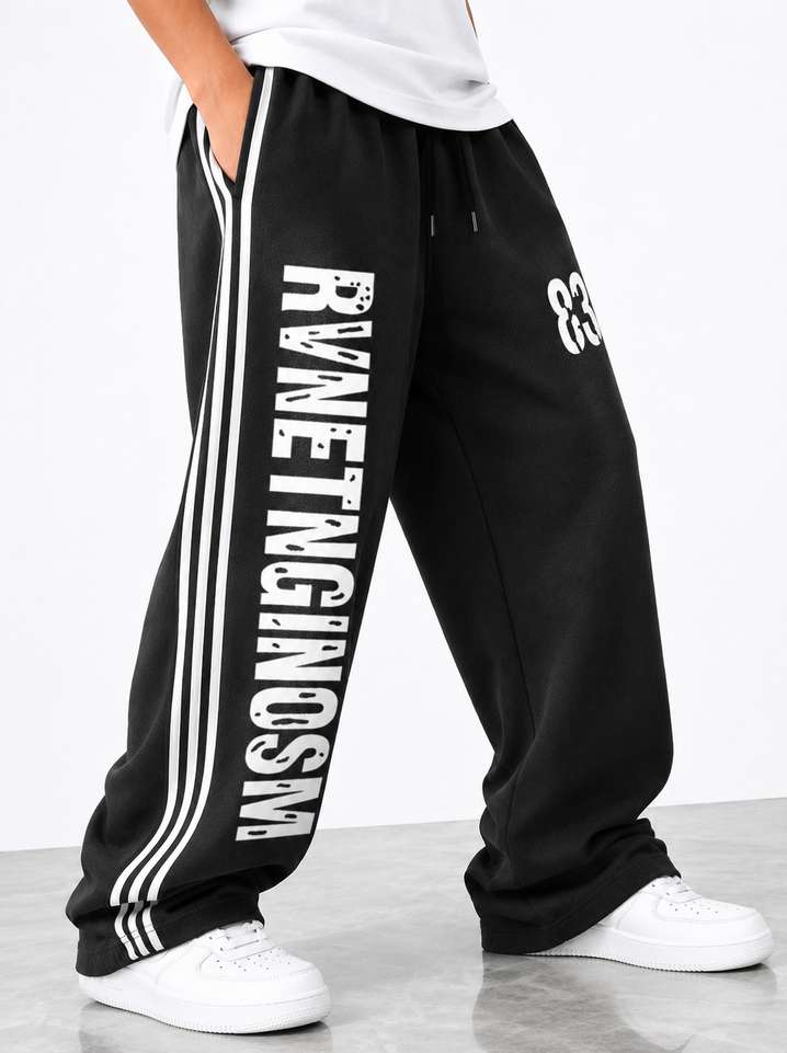 RESERVE EDITION Graphic Print Men Black Track Pants - Buy RESERVE EDITION Graphic Print Men Black Track Pants Online at Best Prices in India | Shopsy.in - Image 3