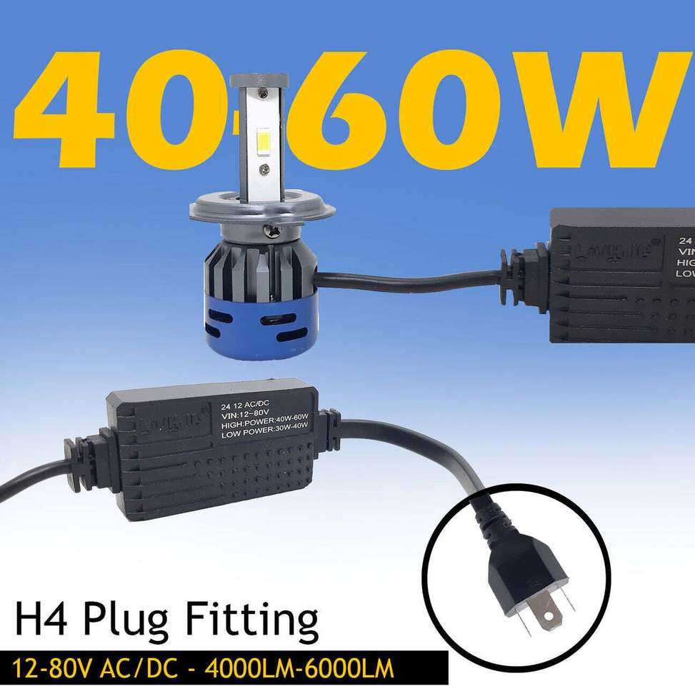 Shopsy LIU HJG White LED H4 Headlight Bulb 12V 60W - Image 3
